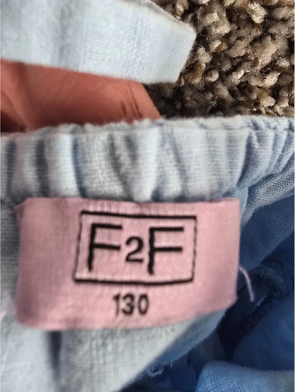 F2F Girls Sz 130 (Us Small) Knee Length Dress Jumper Shirt Set Light Blue White